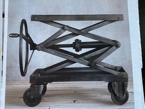 Coffee Table Restoration Hardware, Scissor Lift Table, Welding Table Diy, Metal Scissors, Lift Table, Diy Welding, Entry Tables, Scissor Lift, Welding Table