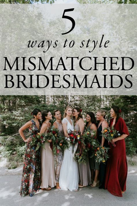 Autumnal Bridesmaids, Bridesmaid Dresses Different Colors, Mixed Bridesmaid Dresses, Different Bridesmaid Dresses, Mix Match Bridesmaids, Bohemian Bridesmaid, Bridal Parties Colors, Fall Wedding Bridesmaids, Unique Bridesmaid Dresses