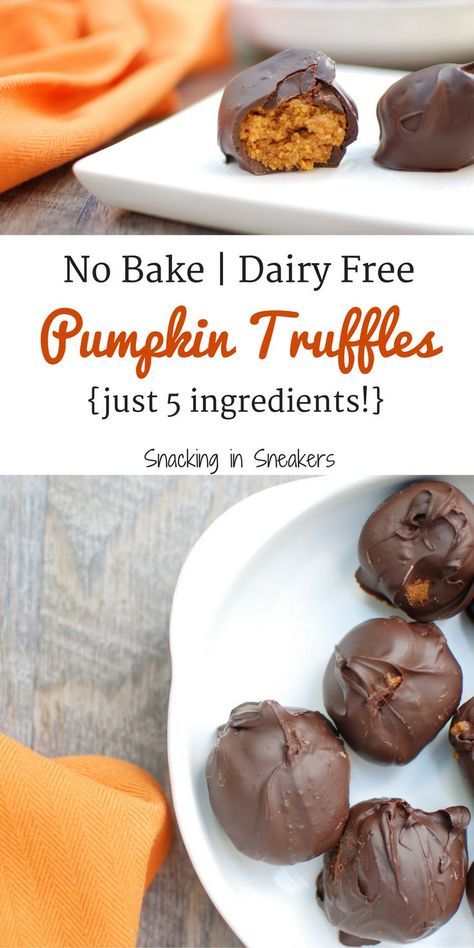 Desserts Nutella, Dairy Free Thanksgiving, Pumpkin Truffles, Dairy Free Recipe, Easy Pumpkin Dessert, Smores Dessert, No Bake Pumpkin, Bake Pumpkin, Dairy Free Pumpkin