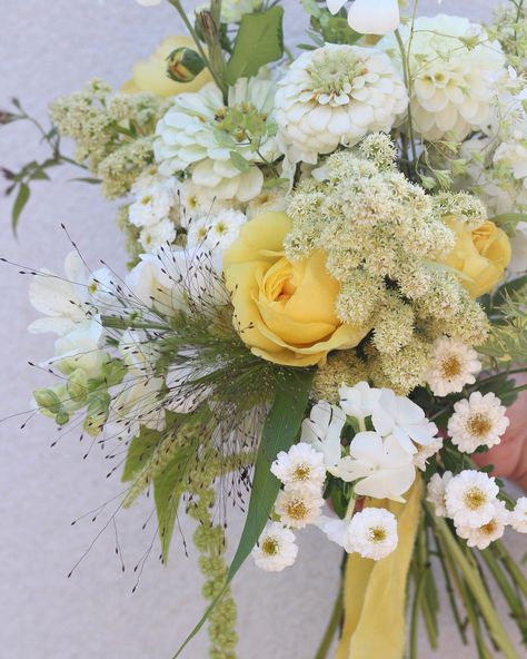 Congratulations Becci and Shawn! I loved the warm summery yellows in Becci’s bouquet with fresh greens and whites 💛 The first of two lovely weddings for me this weekend - both with elements of DIY flowers and families pitching in to make the celebrations extra special 💕 #bridalbouquet #summerweddingflowers #somersetwedding #seasonalflowers #southwestweddings White And Yellow Wedding, Yellow And White Flowers, Yellow Wedding Flowers, Wedding Flowers Summer, Flower Spray, Yellow Wedding, Wedding Mood Board, Seasonal Flowers, Wedding Mood