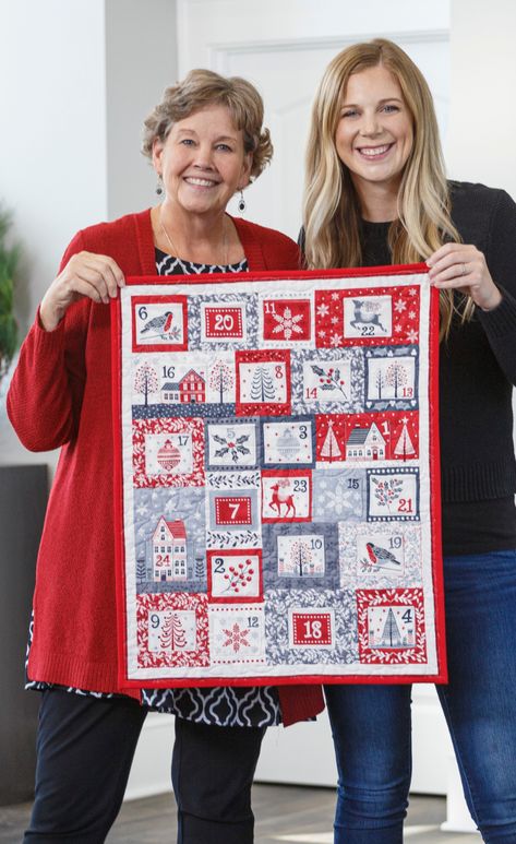 Learn How to Make Adorable Advent Calendar. Adorable Advent Calendar panels make quick projects! Learn two ways these pre-printed panels create pockets to hide fabulous surprises! Advent Calendar Quilt Wall Hangings, Big Pocket Advent Calendar, Diy Quilted Advent Calendar, Advent Calendar Sewing Patterns, Diy Advent Calendar Wall Hanging, How To Sew An Advent Calendar, Quilt Advent Calendar, Sewing Advent Calendar Free Pattern, Cloth Advent Calendar