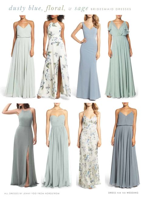 Light Blue, Floral, and Sage Green Mix and Match Bridesmaid Dresses | Dress for the Wedding Floral Bridesmaid Dresses Mismatched, Mixed Bridesmaid Dresses, Mix And Match Bridesmaid Dresses, Printed Bridesmaid Dresses, Spring Bridesmaid Dresses, Sage Bridesmaid Dresses, Floral Bridesmaid Dresses, Sage Green Bridesmaid Dress, Stunning Bridesmaid Dresses