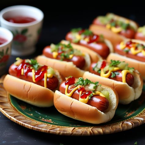 Hot Dog Mini Snacks, Hot Dog Party Food, Hot Dog Dinner Ideas, Mini Hotdogs, Hod Dog, Hot Dog Appetizers, Hot Dog Party, Mini Hot Dogs, Mango Chutney