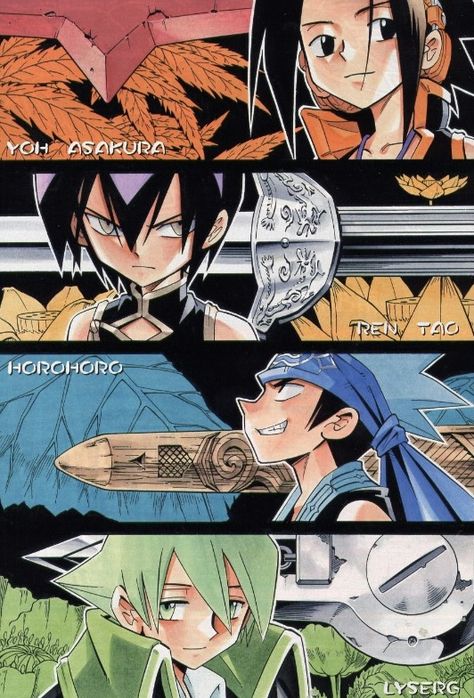 Anime Group, Shaman King, The Poem, King Art, Manga Covers, Anime Drawings Boy, Manga Illustration, Anime Poses, Anime Comics