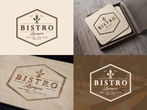 Elegant Restaurant / Bistro / Brasserie Logo Design by Jana Novak Brasserie Design, Resturant Logo, Bistro Design, Southern Restaurant, Elegant Restaurants, Bistro Restaurant, Elegant Food, Food Logo Design, Restaurant Logo