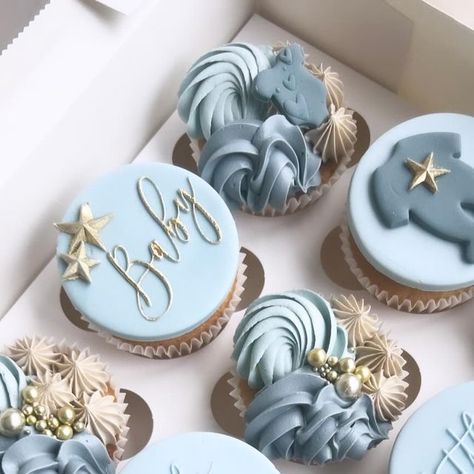 Helaena ✨ on Instagram: "B A B Y ☁️🩵 Colours - bluebell, navy, latte @colour.mill #cupcake #cupcakesdecorating #cupcakegoals #cupcakedecorating #cupcakeoftheday #cupcakelove #cakedecorating #cakedesign #caketopper #buttercreamcakes #babyboy #babyshower #cakeideas #cakeinspo #cakelove #cakeart #cakecakecake #cakegrid" Boy Baby Shower Cupcake Ideas, Baby Shower Cupcakes For Boy, Blue Cupcakes, Baby Shower Cakes For Boys, Buttercream Cupcakes, Gender Reveals, Shower Cupcakes, Instagram B, Baby Shower Cupcakes