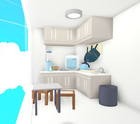 Adopt Me Kitchen Ideas, Kitchen Ideas Green, Big Kitchen Ideas, Adopt Me Small House Ideas, Template Roblox, Peach Bedroom, Home Roblox, Roblox House, Adopt Idea