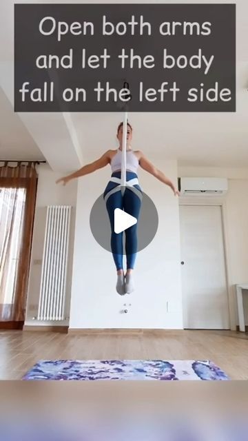 Lucia Mezzelani • Aerial Yoga Girl and Mum🧚🏼‍♀️ on Instagram: "💥Super Side Drop💥  with subtitles and voice over, follow the instructions with attention 💣  #aerialyoga #aeroyoga #yogainvolo #aerialdrop #aerialyogatricks" Aerial Yoga Stretches, Ariel Hammock, Ariel Yoga, Aerial Sling, Aerial Yoga Hammock, Aerial Yoga Poses, Aerial Silk, Yoga Hammock, Aerial Hammock