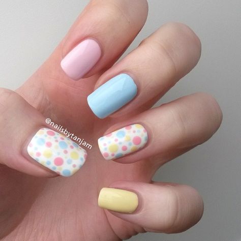 Multicolored Nails, Cute Nail Art Designs, Nail Designs Valentines, Nail Essentials, Almond Acrylic Nails, Cute Gel Nails, Nails For Kids, Easter Nails, Rainbow Nails