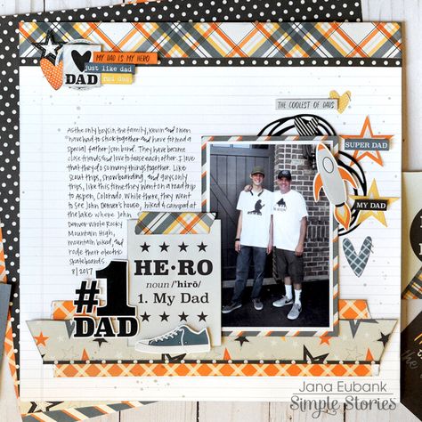 Boy Scrapbook Layouts, Family Layout, Dads Favorite, Scrapbook Stuff, Family Scrapbook, Scrapbooking Inspiration, Super Dad, Ideas Family, Photo Layouts