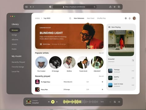 Music Web App Concept by Ronas IT | UI/UX Team on Dribbble Music App Design, Music Player Design, Lit Songs, Medical Website Design, Dental Website, News Web Design, App Concept, Music Website, Music Web