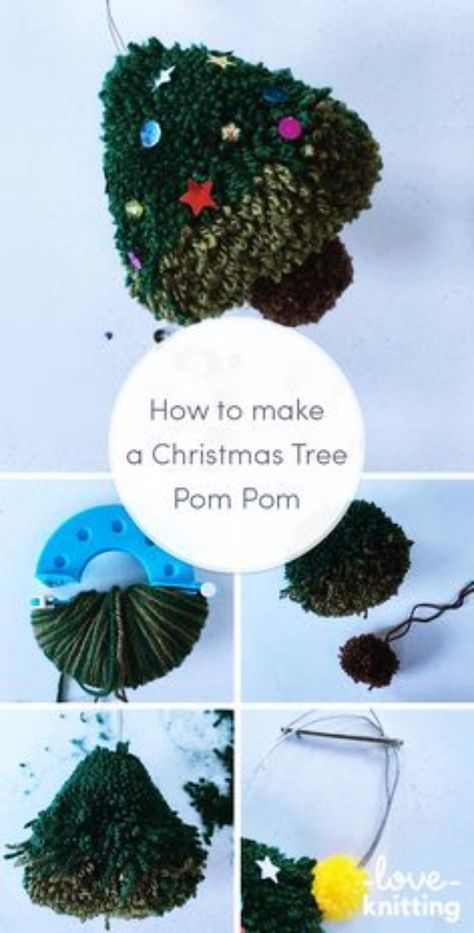 25 Cute and Creative Pom Pom Craft Ideas - Bored Art Christmas Tree Pom Pom, Christmas Pom Pom Crafts, Pom Pom Tutorial, Christmas Pom Pom, Christmas Room Decor Diy, Christmas Crafts To Sell, Winter Decorations, Pom Pom Crafts, Navidad Diy