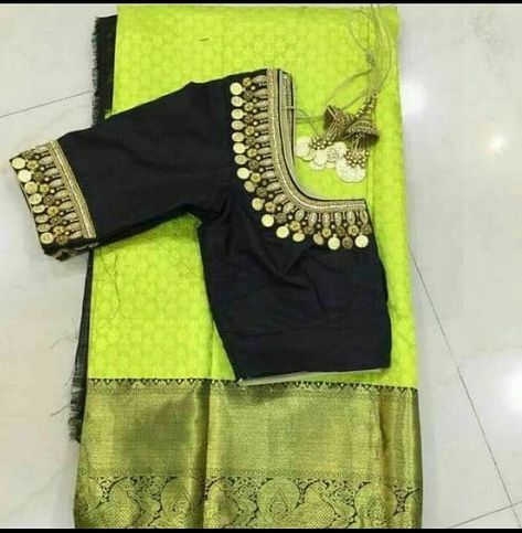 Image may contain: people standing Blouse Designs Sketch, Types Of Blouse Designs, Work Blouse Designs, Maggam Work Blouse, Saree Blouse Neck Designs, Cutwork Blouse Designs, Sari Blouse Designs, Wedding Blouse Designs, Silk Saree Blouse Designs