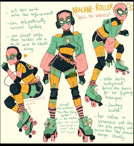 Spiderman Oc Art, Roller Derby Art, Superhero Stories, I Love Her So Much, Love Her So Much, Spider Art, Skate Art, Drawing Prompt, Steven Universe Fanart