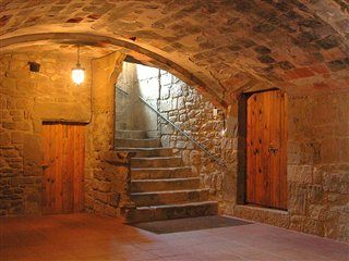 basement entry for rooms: spa and liquor room Medieval Basement, Rustic Cellar, Liquor Room, Victorian Basement, Unique Man Cave Ideas, Castle Basement, Stone Basement, Cellar Basement, Basement Entry