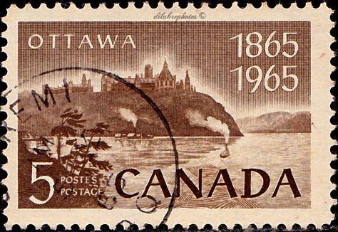 Canada.   Parliament and Ottawa River.  Centenary of the final selection of Ottawa as national capital.  Scott 442  A214, Issued 1965 Sept. 8, 5c. /ldb. Penpal Gifts, Canada Parliament, Canada Day Crafts, Pen Pal Gifts, Ottawa River, Punny Cards, Postage Stamp Design, Revenue Stamp, Postage Stamp Collection