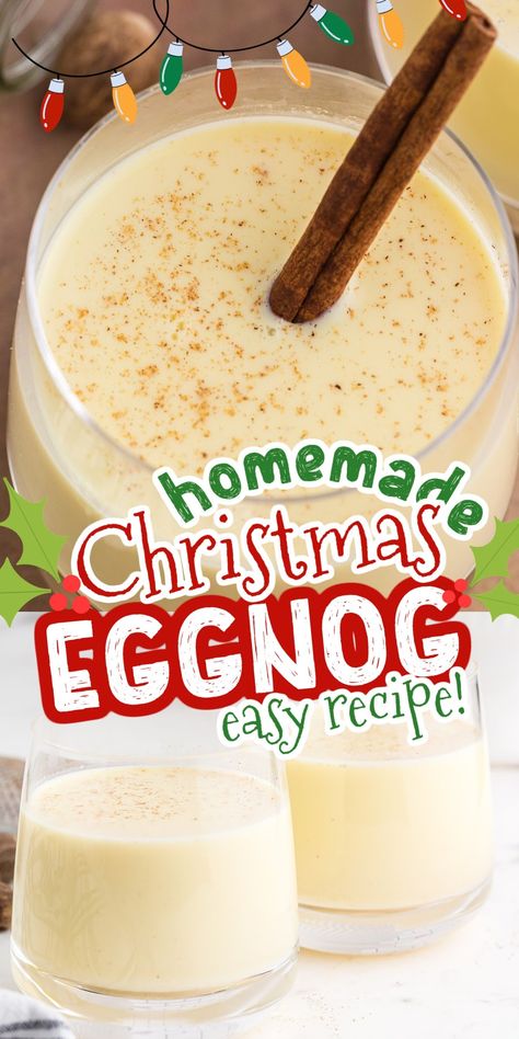 Homemade eggnog is rich and creamy and full of classic holiday booze, spice, and cheer. Homemade Eggnog Recipe, Alcoholic Eggnog, Classic Eggnog, Eggnog Recipe Homemade, Christmas Drinks Alcohol Recipes, Christmas Recipes For Kids, Christmas Eggnog, Christmas Drinks Alcohol, Homemade Eggnog