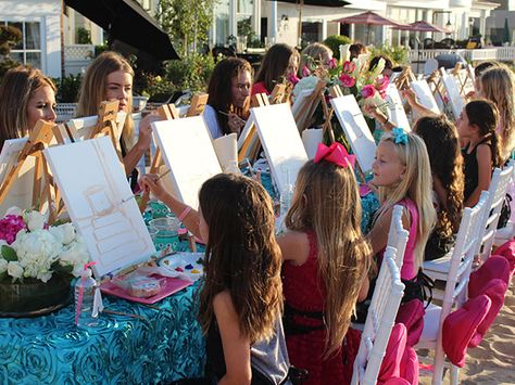 Paint Party on the beach! Newport Beach, CA #timree #paintparty #partyidea  https://www.timree.com/pages/timree-to-go Beach Sip And Paint, Party On The Beach, Children Painting, Corporate Team Building, Sip N Paint, Kids Art Class, Paint And Sip, Art Party, Art Workshop