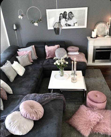 Bohemian Living Room Decor, Modern Rustic Living Room, Marble Home, Living Room Decor Gray, Living Room Decor Rustic, Pink Living Room, Trendy Living Rooms, The Marble, Living Room Decor Cozy