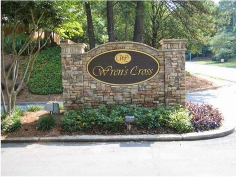 Neighborhood Entrance Sign Idea Neighborhood Signage, Farm Signs Entrance, Neighborhood Entrance, Subdivision Sign, Landscaping Entrance, Subdivision Entrance, Residential Signs, Neighborhood Signs, Entrance Signage