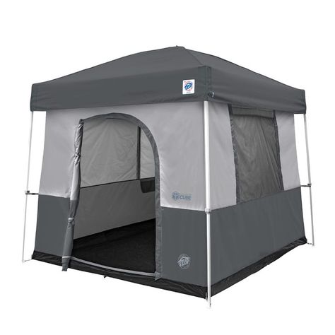 E-Z UP Camping Cube Sport, Converts 10' Angled Leg Canopy into Camping Tent, Grey (Canopy/SHELTER NOT Included) Sports Tent, Canopy Camping, Fifth Wheel Campers, Canopy Shelter, Pergola Canopy, Gazebo Pergola, Camping Glamping, Waterproof Flooring, Pop Up Tent