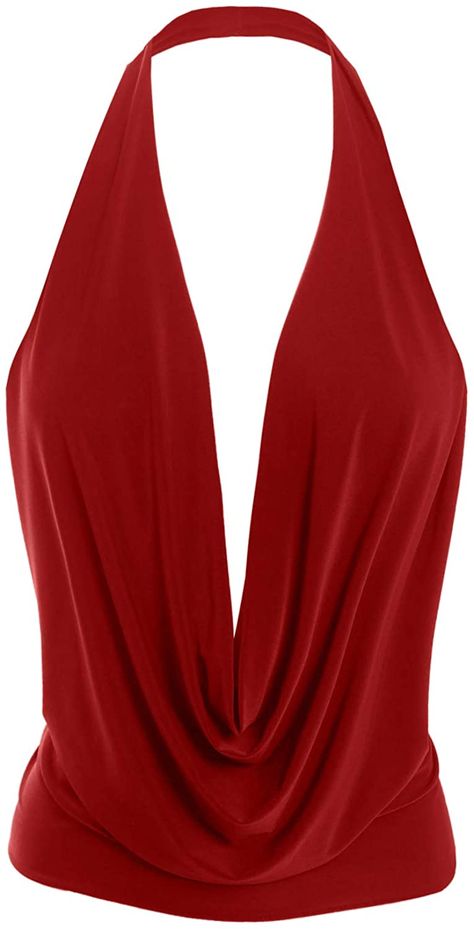 Womens Lightweight Sexy Low Cut Halter Tunic Top with Stretch, Made in USA at Amazon Women’s Clothing store Low Cut Halter Top, Outfit Hijab Ideas, Y2k Outfits Winter, Y2k Outfits Aesthetic, Low Cut Outfit, Outfit Hoodie, Low Cut Dresses, Swimsuit Material, Y2k Outfits