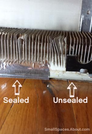 Dirty Things in Your Home to Clean Now: Baseboard Radiators: Bonus Tip: Aluminum Tape Also Seals Leaks and Gaps Heater Cover Diy, Prewar Apartment, Baseboard Radiator, Baseboard Heaters, Heater Covers, Baseboard Heater Covers, Electric Baseboard Heaters, Wood Baseboard, Painting Baseboards