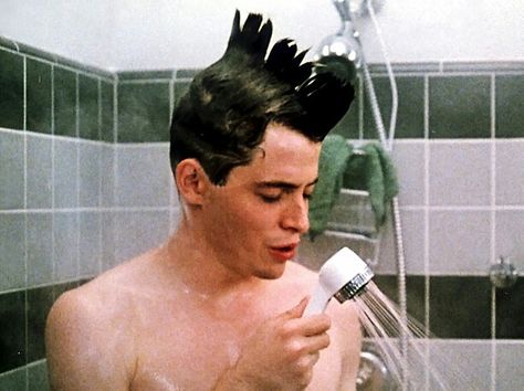 Anyone else LOVE Ferris' hair in the shower?? Singing In The Shower Playlist Cover, Sing In The Shower Aesthetic, Shower Playlist, High School Movies, Ferris Bueller’s Day Off, Ferris Bueller's Day Off, Music Cover Photos, Playlist Covers Photos, 10 Things I Hate About You