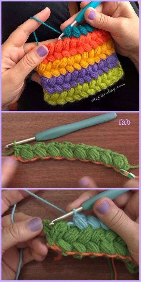 Crochet Braided Puff Stitch Free Pattern Tutorial Crochet Braided Puff Stitch, Braided Crochet, Puff Stitch Crochet, Braided Scarf, شال كروشيه, Puff Stitch, How To Knit, Crochet Instructions, Crochet Free