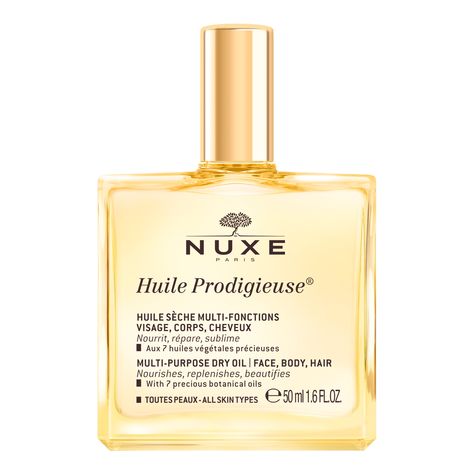 Treat yourself to the iconic NUXE Huile Prodigieuse Multi Usage Dry Oil Spray, a luxurious dry oil that nourishes and softens both your skin and hair, now with a new formulation for 2017 to deliver even more benefits.Specially formulated with a unique cocktail of Vitamin E and six precious plant oils – Camellia, Hazelnut, Borage, St John's Wort, Sweet Almond and Macadamia – the oil offers ultimate hydration to leave skin feeling soft and hair ultra glossy. Tsubaki Oil creates a protective shield Borage Oil, Camellia Oil, Macadamia Oil, Botanical Oils, Dry Oil, Sweet Fragrances, Oil Plant, Skin Care Treatments, Sweet Almond Oil