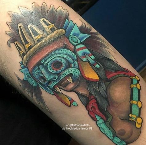 Quetzalcoatl Tattoo, Aztec Warrior Tattoo, Vintage Tattoo Art, Mayan Tattoos, Half Sleeve Tattoos Drawings, Maya Art, Bull Tattoos, God Tattoos, Skeleton Tattoos