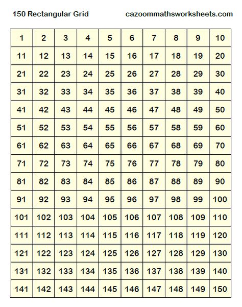 150 Rectangle Grid Rifa Online, Math Helper, Math Fractions Worksheets, Free Math Printables, Number Grid, 120 Chart, Math Word Walls, Maths Resources, Maths Worksheets