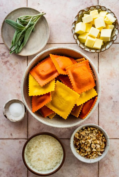 Pumpkin Ravioli with Sage Brown Butter Sauce Recipe - CucinaByElena Brown Butter Sauce Recipe, Sage Brown Butter Sauce, Sage Brown Butter, Pumpkin Ravioli, Brown Butter Sauce, Pasta Dinner Recipes, Dinner Is Served, Butter Sauce, Brown Butter