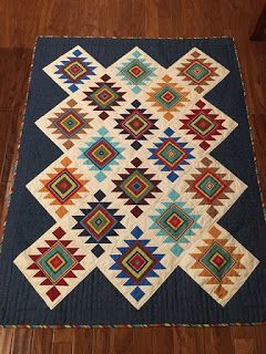 Southwest Quilts Native American, Jewel Tone Quilts, Southwestern Quilt Patterns, Southwest Quilt Patterns Free, Pineapple Patchwork, Western Quilt Patterns, Southwest Quilt Patterns, Mexican Quilt, Southwestern Design Patterns