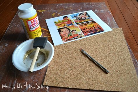 Cork Coasters Diy, Diy Comic Book, Diy Comic, Picture Coasters, Diy Coasters Tile, Homemade Coasters, Diy Cork, Coasters Diy, Diy Placemats