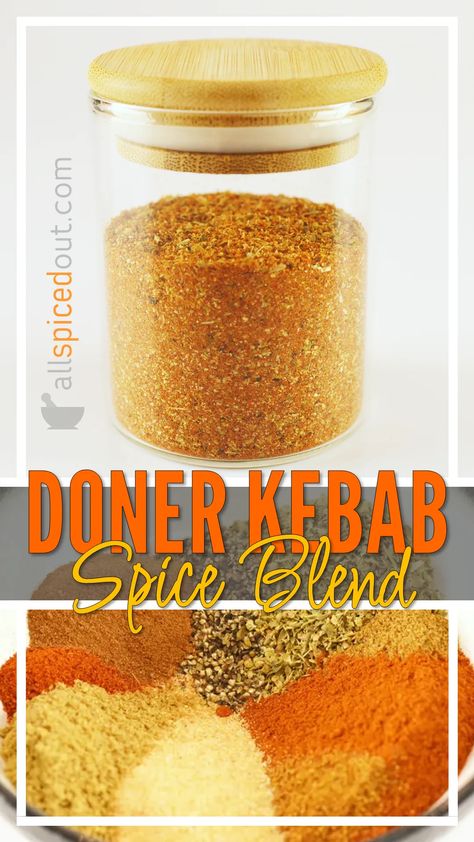 Doner Kebab Spice Blend (Kebabkrydda) Kebab Seasoning, Kebab Spices, Kebab Seasoning Recipe, Doner Kebab Spices, Homemade Kebab, Doner Recipe, German Doner Kebab Recipe, Donner Kebab Recipe, Doner Kebab Recipe