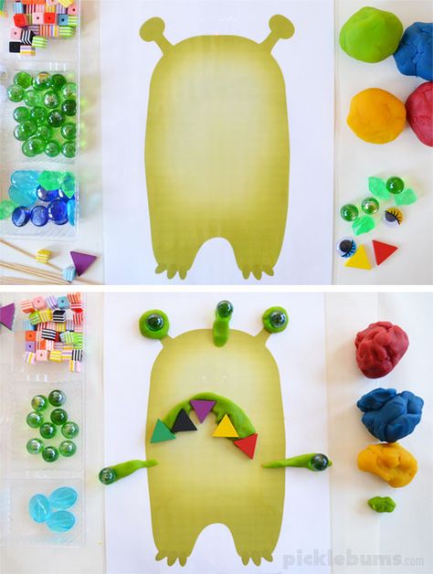 Monster Play Dough Mats - Free Printable - Picklebums Playdough Monsters, Make Your Own Monster Playdoh Printable, Build A Monster Playdough, Playdoh Creations, Monster Kit Playdoh, Monster Playdough Kit, Diy Play Doh, Diy Deodorant, Monster Crafts