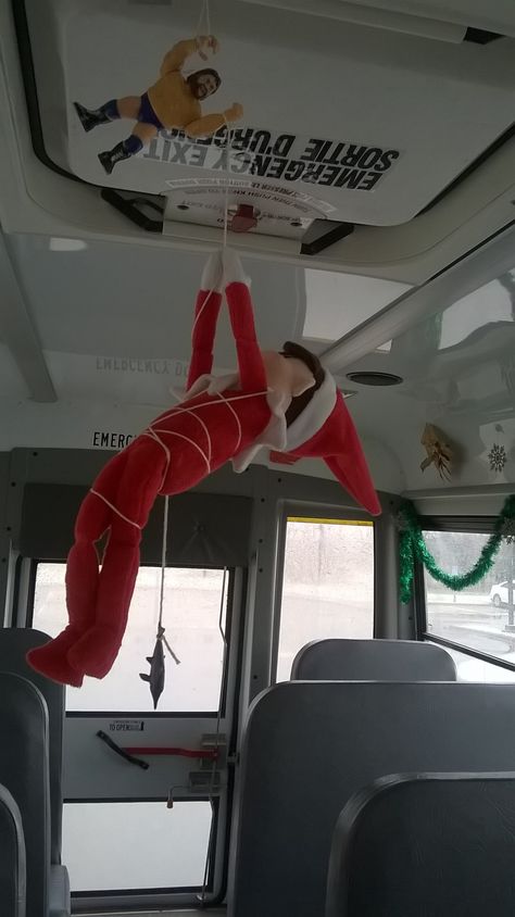 Elf on a School Bus Christmas School Bus Decorations, Elf On The Shelf School Bus Ideas, Primary Classroom Ideas, Bus Decorations, Elf Classroom, House Bus, Humour Quotes, House Elf, Bus Ideas