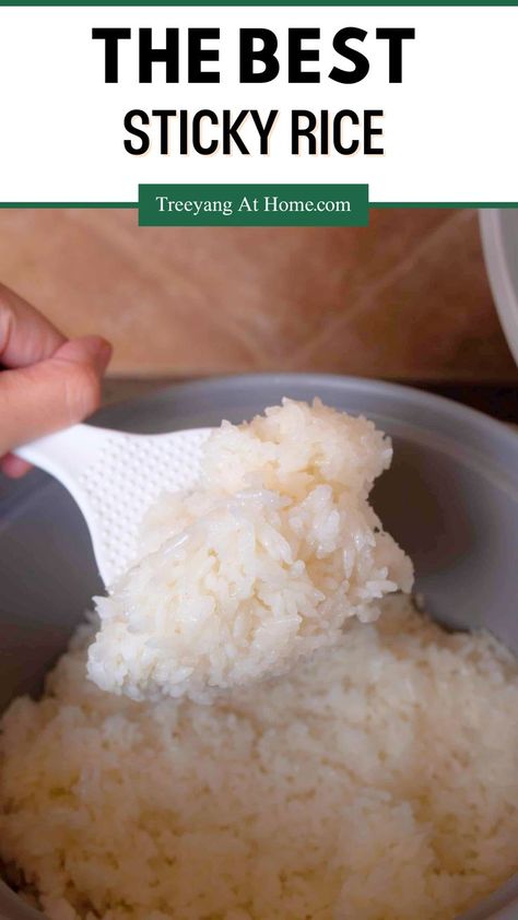 Make sticky rice right at home the easy way. Pull out your rice cooker and be prepared for the best sticky rice in just 40 mins! Use this rice plain, in your favorite rice bowl, or as a base for onigiri Making Sticky Rice, Sticky White Rice Recipe, Easy Sticky Rice, Best Sticky Rice, Make Sticky Rice, Rice In A Rice Cooker, Sticky Rice Recipe, Sweet Sticky Rice, White Rice Recipes