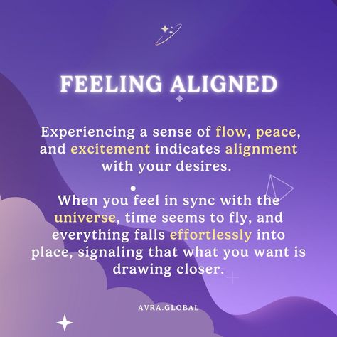 3 Signs from the Universe that what you want to attract is on its way 🎉 Sign 1 - Feeling Aligned: Experiencing a sense of flow, peace, and excitement indicates alignment with your desires. When you feel in sync with the universe, time seems to fly, and everything falls effortlessly into place, signaling that what you want is drawing closer. Sign 2 - Synchronicities: Meaningful coincidences or synchronicities serve as guideposts, affirming that you’re on the right path and that the universe ... What Is Synchronicity, On The Right Path, Abundance Quotes, Signs From The Universe, Lose Something, Spirituality Book, Self Help Book, Fulfilling Life, New Opportunities