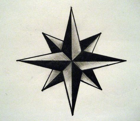 Nautical Star Design, 8 Star Tattoo, 7 Point Star Tattoo, Nautical Star Tattoos For Men, Eight Point Star Tattoo, 8 Point Star Tattoo, 4 Point Star Tattoo, 6 Point Star Tattoo, Eight Pointed Star Tattoo