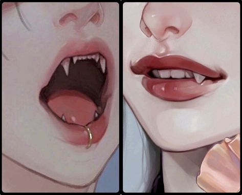 Wolf Fangs Teeth, Lips Open Drawing, Character With Tongue Out, Open Lips Reference, Looking Up Mouth Open Reference, Open Mouth Pose Reference, Wiping Mouth Reference Pose, Gritted Teeth Reference, Biting Lip Drawing Reference