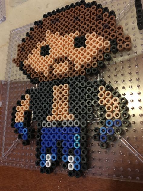 AJ Styles - Smackdown / WWE - Perler Wwe Pixel Art Grid, Geek Cross Stitch, Perler Projects, Pony Bead Crafts, Perler Ideas, Easy Pixel Art, Clever Gift, Bead Sprite, Bead Projects