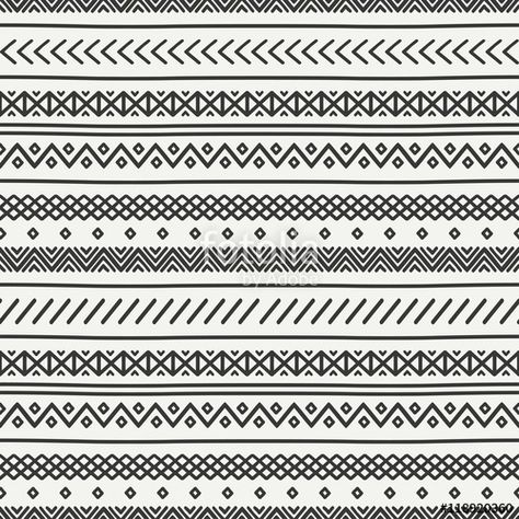 Vector: Tribal hand drawn line geometric mexican ethnic seamless pattern. Border. Wrapping paper. Scrapbook. Doodles. Vintage tiling. Handmade native vector illustration. Aztec background. Ink graphic texture Mandala Basics, Scrapbook Doodles, Aztec Background, Patterns Mandala, Graphic Texture, Doodle Borders, Mandala Zentangle, Mandala Patterns, Vintage Background