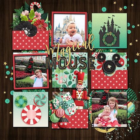 Disney Christmas Scrapbook Pages, Disney Christmas Scrapbook Layouts, Sesame Place, Scrapbook Christmas, Christmas Scrapbook Pages, Travel Scrapbook Pages, Christmas Scrapbook Layouts, Christmas Scrapbooking, Lay Outs