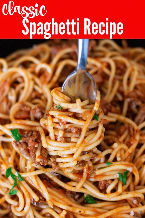 Red Meat Sauce, Best Homemade Spaghetti, Best Homemade Spaghetti Sauce, Homemade Spaghetti Sauce Easy, Spaghetti Sauce Recipe, Homemade Spaghetti Sauce, Homemade Spaghetti, Spaghetti Noodles, Fettuccine Alfredo