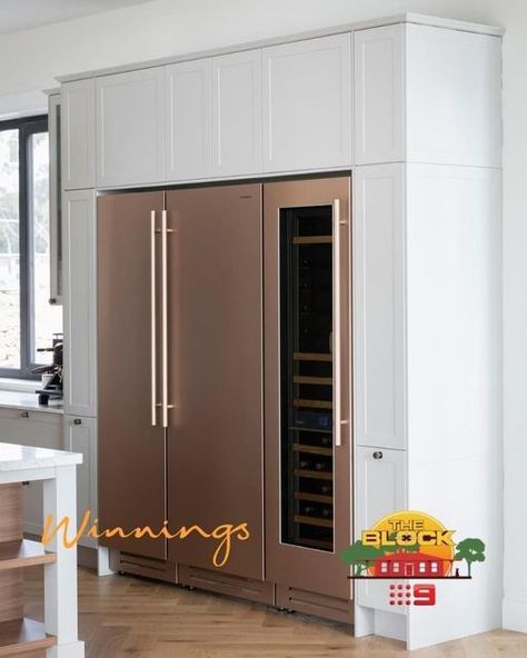 Copper Kitchen Appliances, White Fridges, Top Appliances, Kitchen And Laundry, Dream Kitchens Design, Laundry Appliances, Wine Cabinet, Sarah Jane, Kitchen Appliance