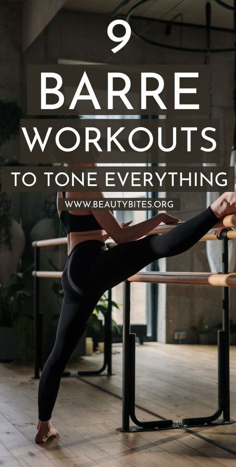 Barre Workout For Beginners, Best Barre Moves, Pilates Barre Workout At Home, Yoga Barre Workout, Beginning Barre Workout, Barre Exercises With Ball, Barre Strength Workout, Pilates And Weight Training Schedule, Ballet Barre Routine