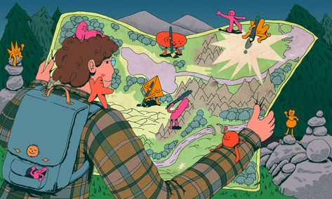 Journey Ahead - Planadviser on Behance Patrick Edell, Riso Illustration, Riso Poster, 동화 삽화, Wow Art, 영감을 주는 캐릭터, Illustrations And Posters, Editorial Illustration, Children's Book Illustration