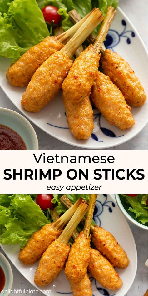 Asian Party Food Ideas, Asian Appetizer Recipes, Asian Appetizers For Party, Vietnamese Appetizers, Shrimp Mousse, Vietnamese Shrimp, Easy Vietnamese Recipes, Telur Gulung, Asian Appetizers